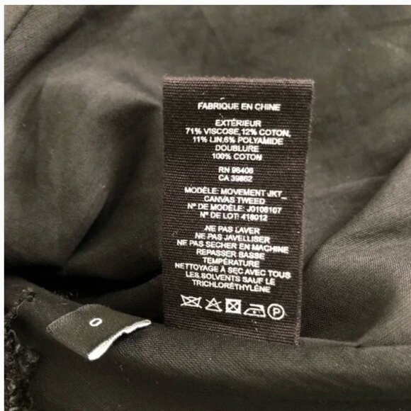 Theory Movement Black Canvas Tweed Peplum Blazer Jacket - Picture 15 of 16